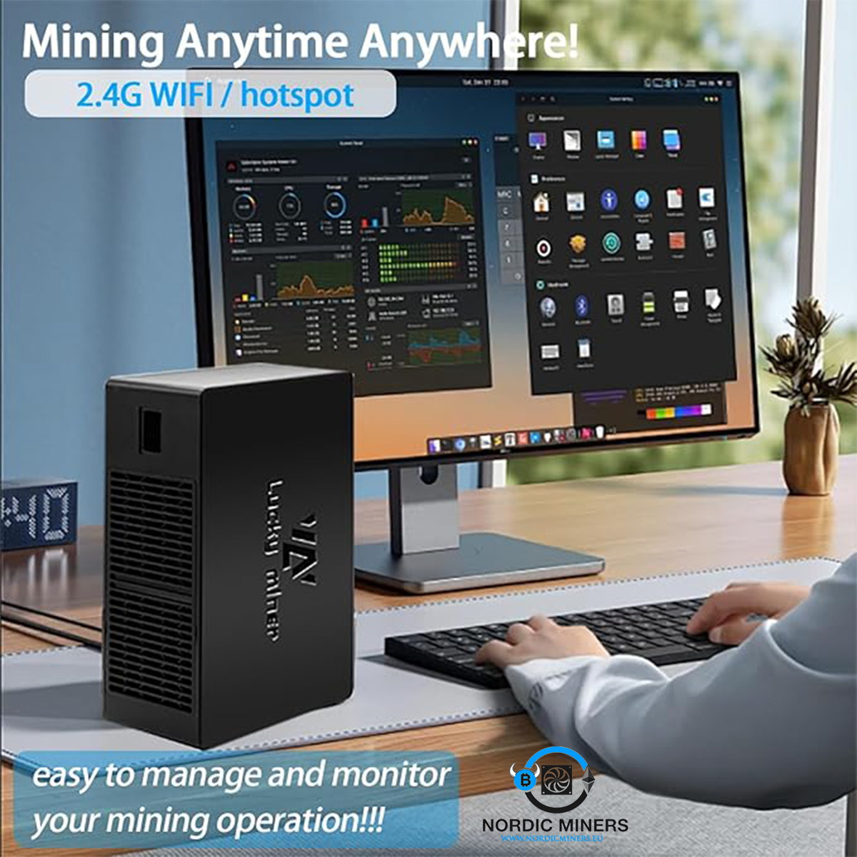 Brand New Bitcoin miners lucky Miner lv08 crypto Solo miner 4.5 TH/S