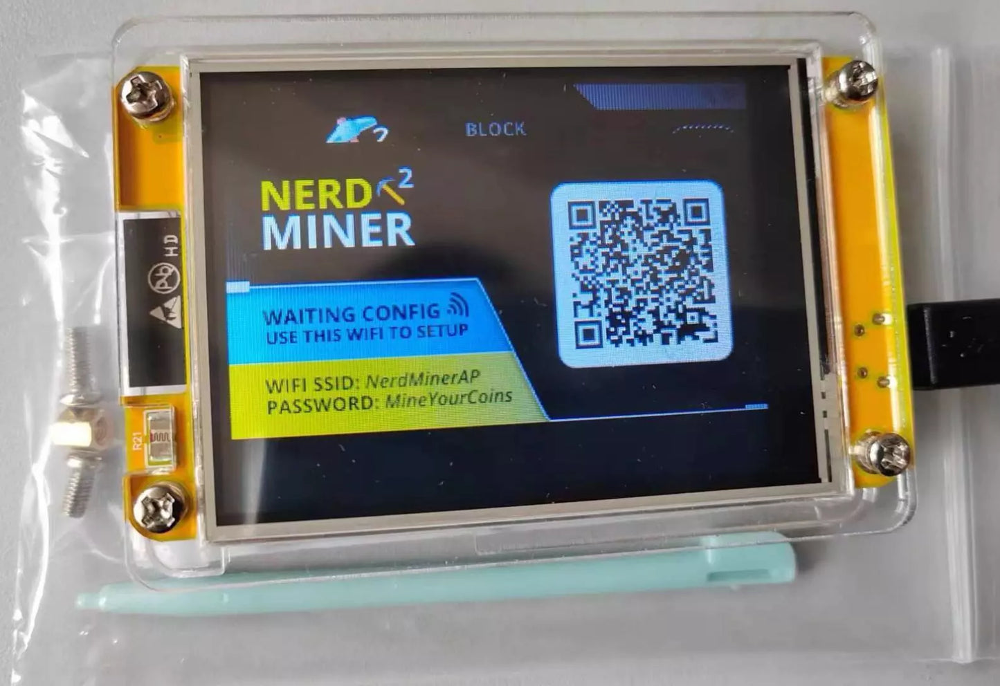 Bitcoin Lottery Miner NerdMiner 2.8 inch 56Kh/s Hashrate BTC Solo LotteryCrypto